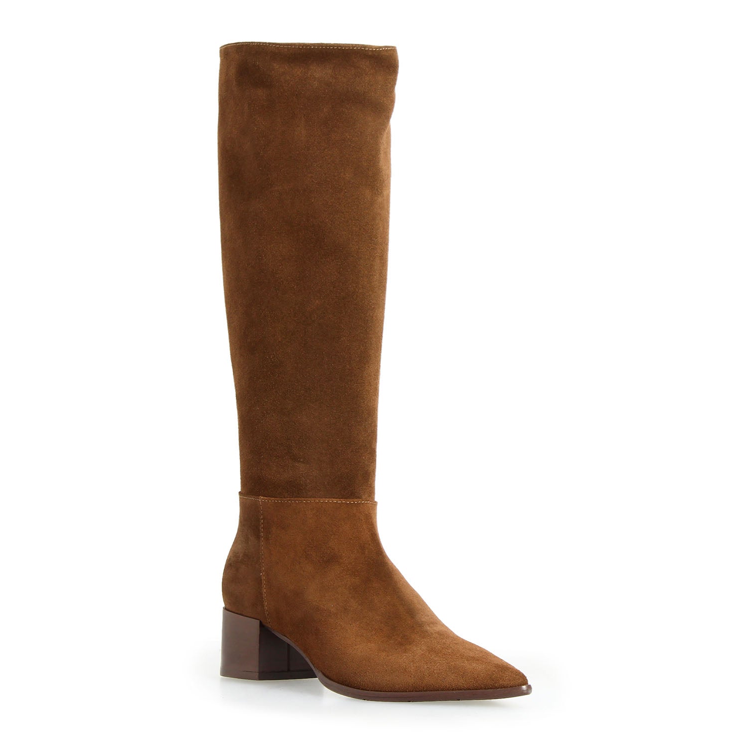 Leonardo Shoes Medicea Stivali Donna Camoscio Marrone Tacco 5