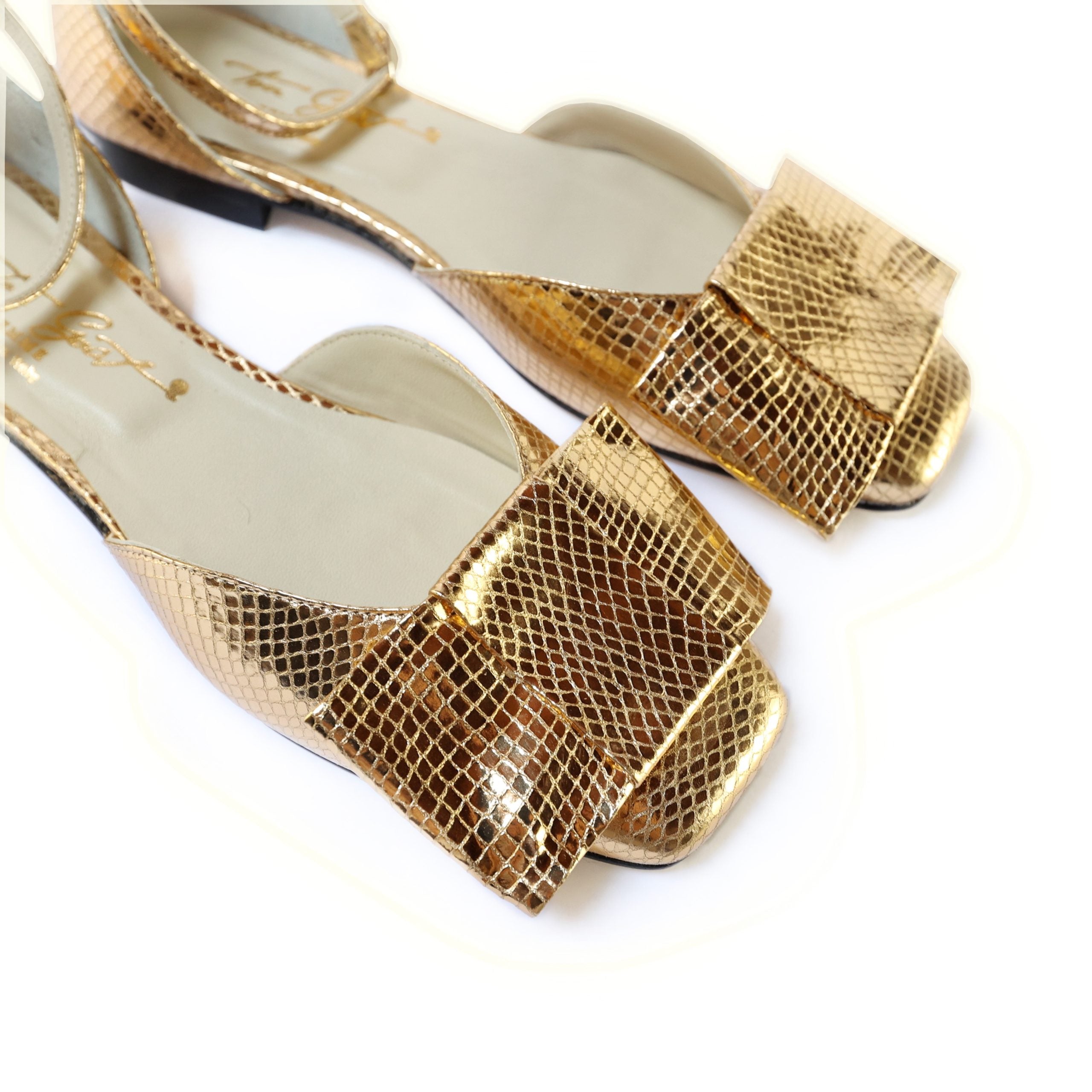 Ton Goût Rina Scarpe Basse Oro Snake 37
