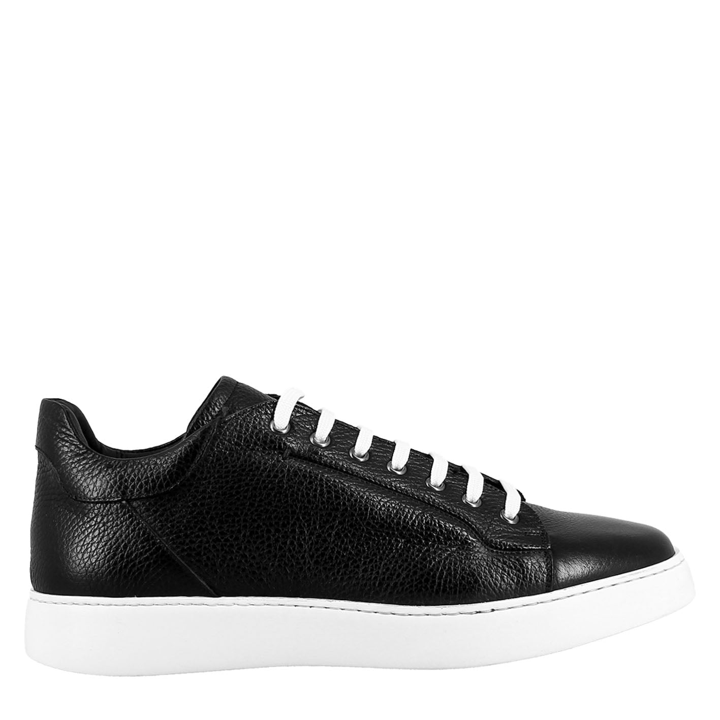 Leonardo Shoes Sneakers Uomo pelle liscia nero elegante