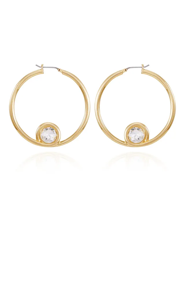Vince Camuto Orecchini Cerchio Donna Oro Cristallo