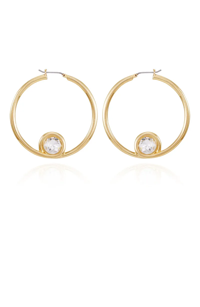 Vince Camuto Orecchini Cerchio Donna Oro Cristallo
