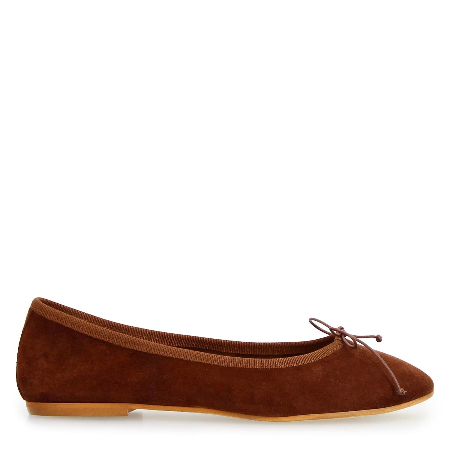 Leonardo Shoes Fiocco Ballerine Camoscio Marrone