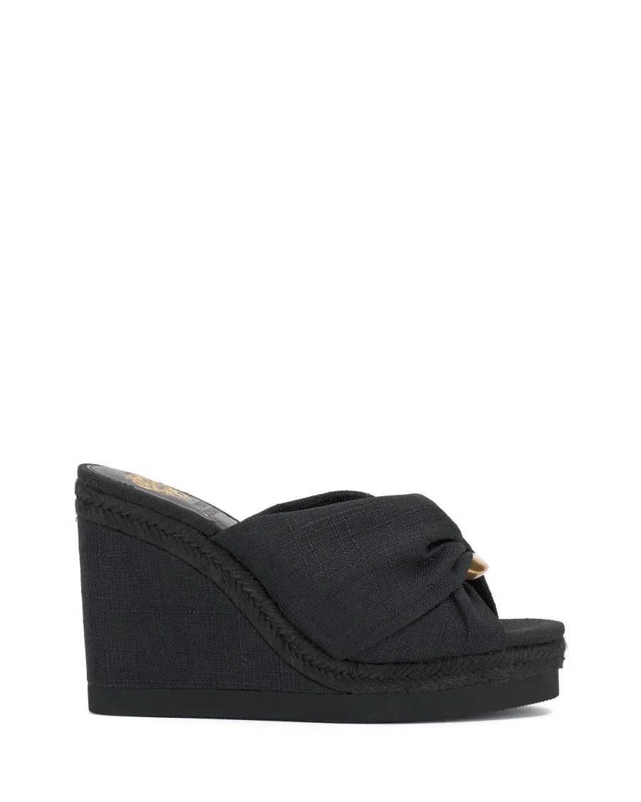 Vince Camuto Briana sandali zeppa espadrillas donna tela anello oro