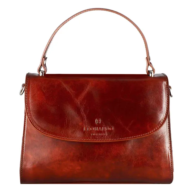 Leonardo Shoes Lucrezia Bauletto Pelle Marrone Tracolla
