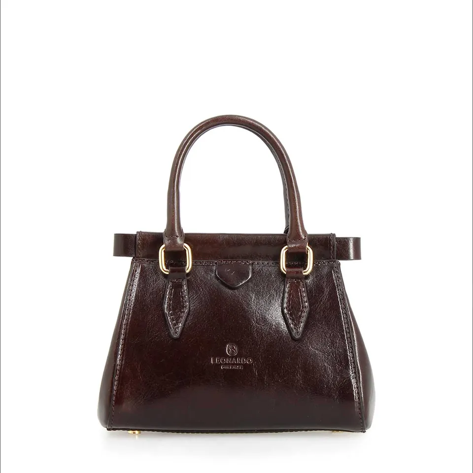 Leonardo Fiorenza borsa donna pelle marrone scuro