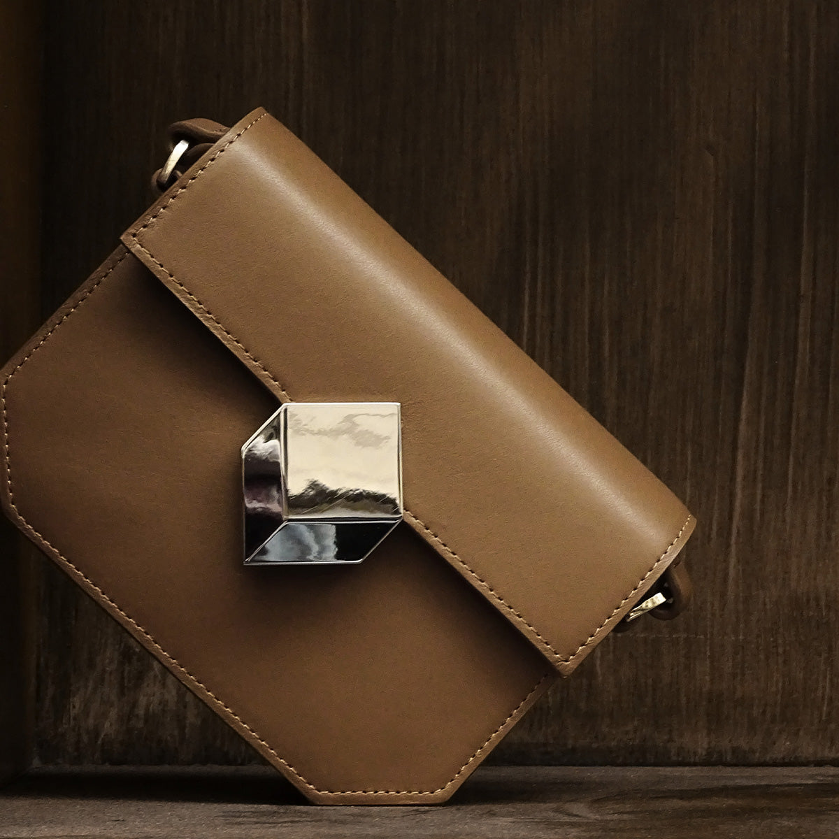 Pierre Hardy Mini Prism borsa mini camel tracolla pelle