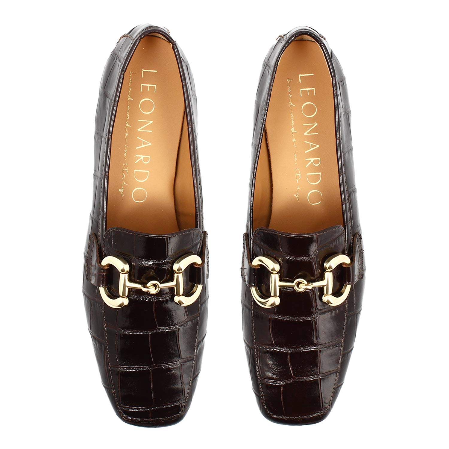 Leonardo Shoes Artemide mocassini donna pelle marrone cocco