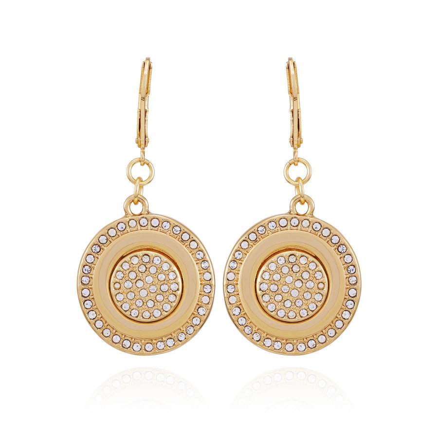 Vince Camuto orecchini a moneta oro pietra pavé