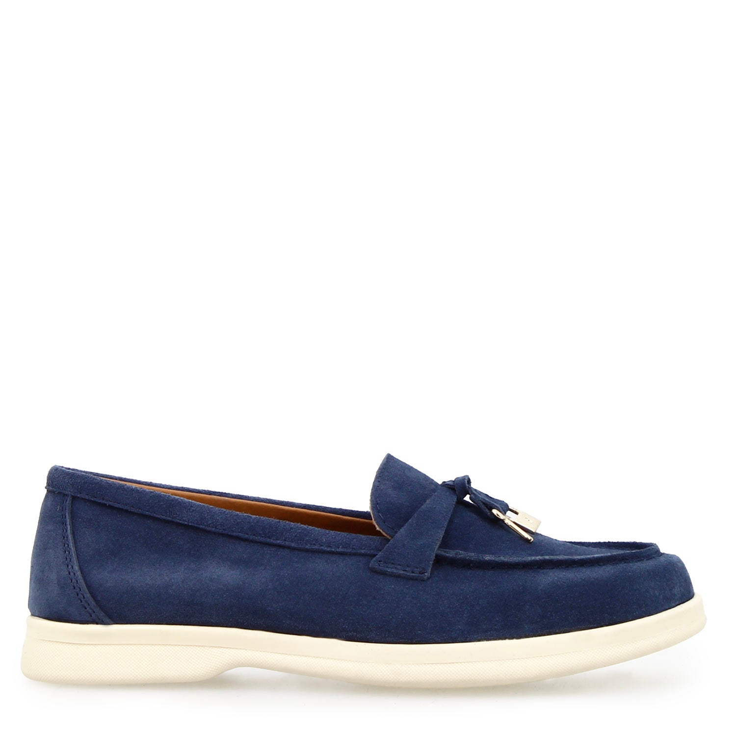 Leonardo Vellaria C Blu Mocassini Donna Camoscio Blu