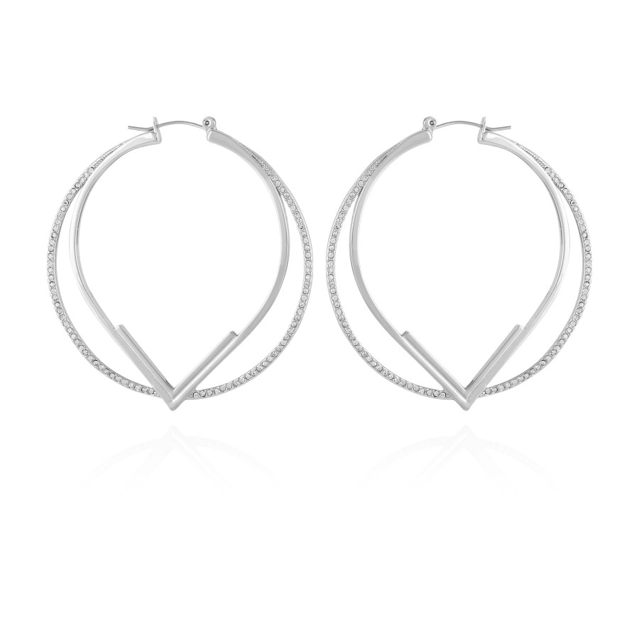 Vince Camuto orecchini donna doppio cerchio V pavé