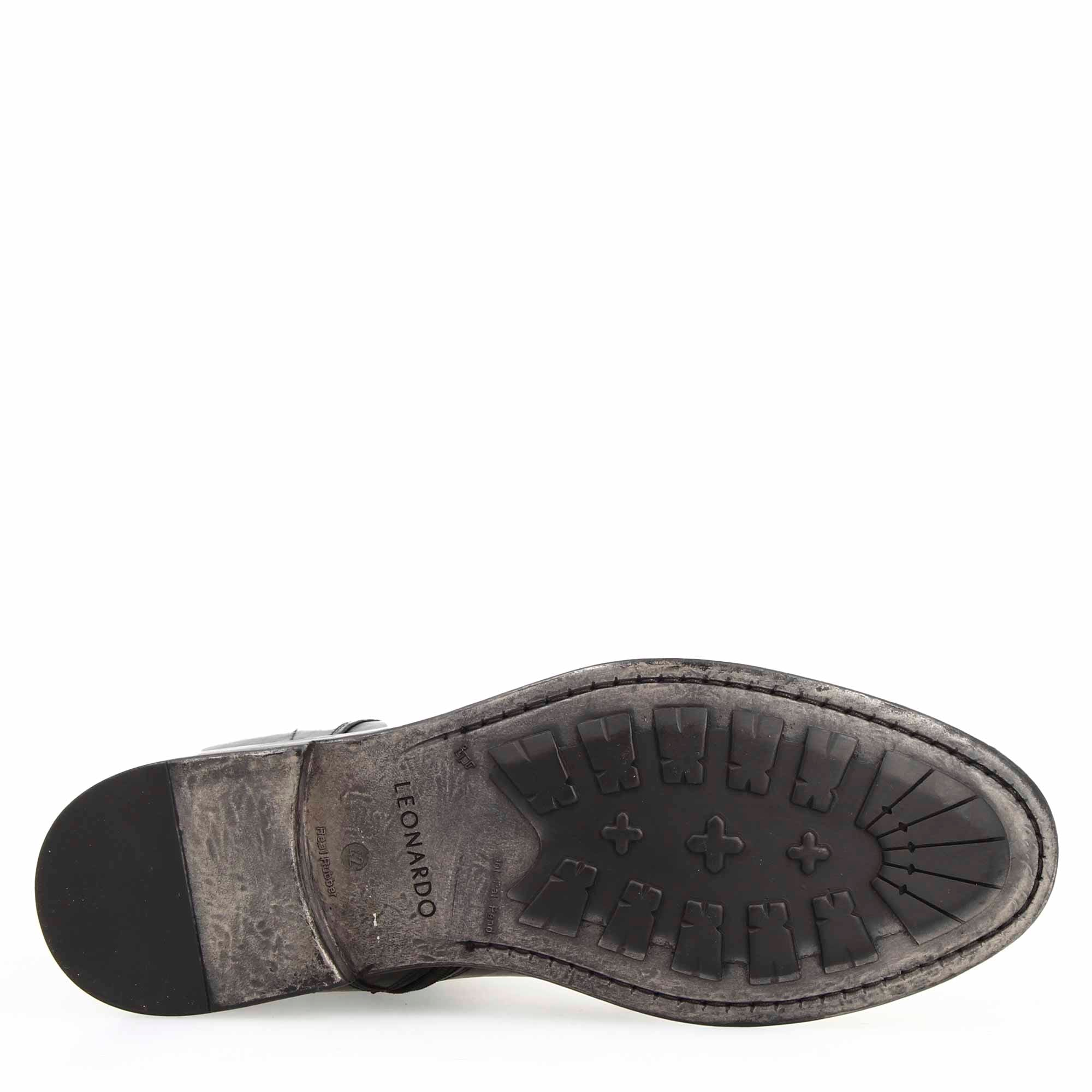 Leonardo Shoes Cesare stivaletto uomo pelle nero