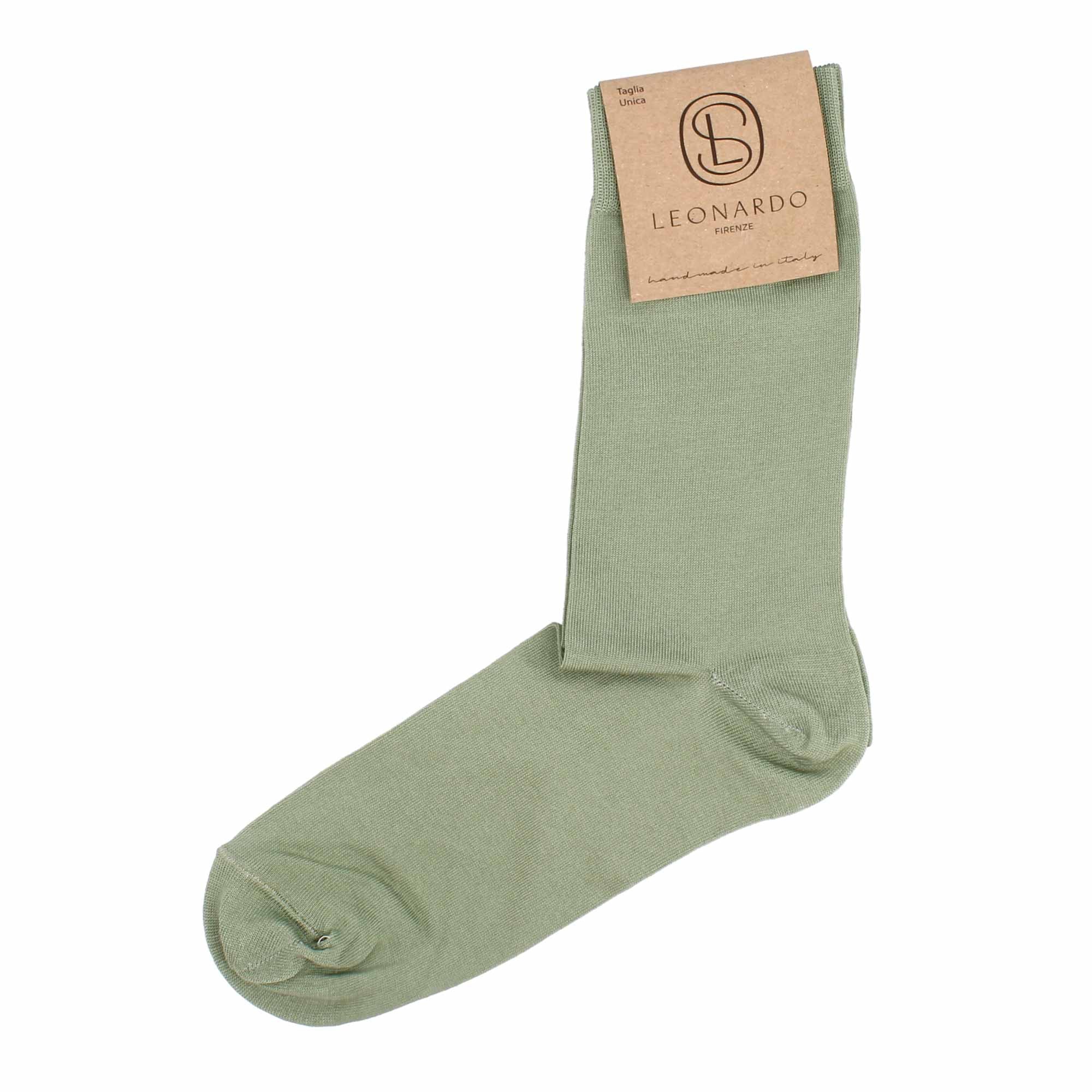 Leonardo Calzini uomo filo di Scozia cotone verde