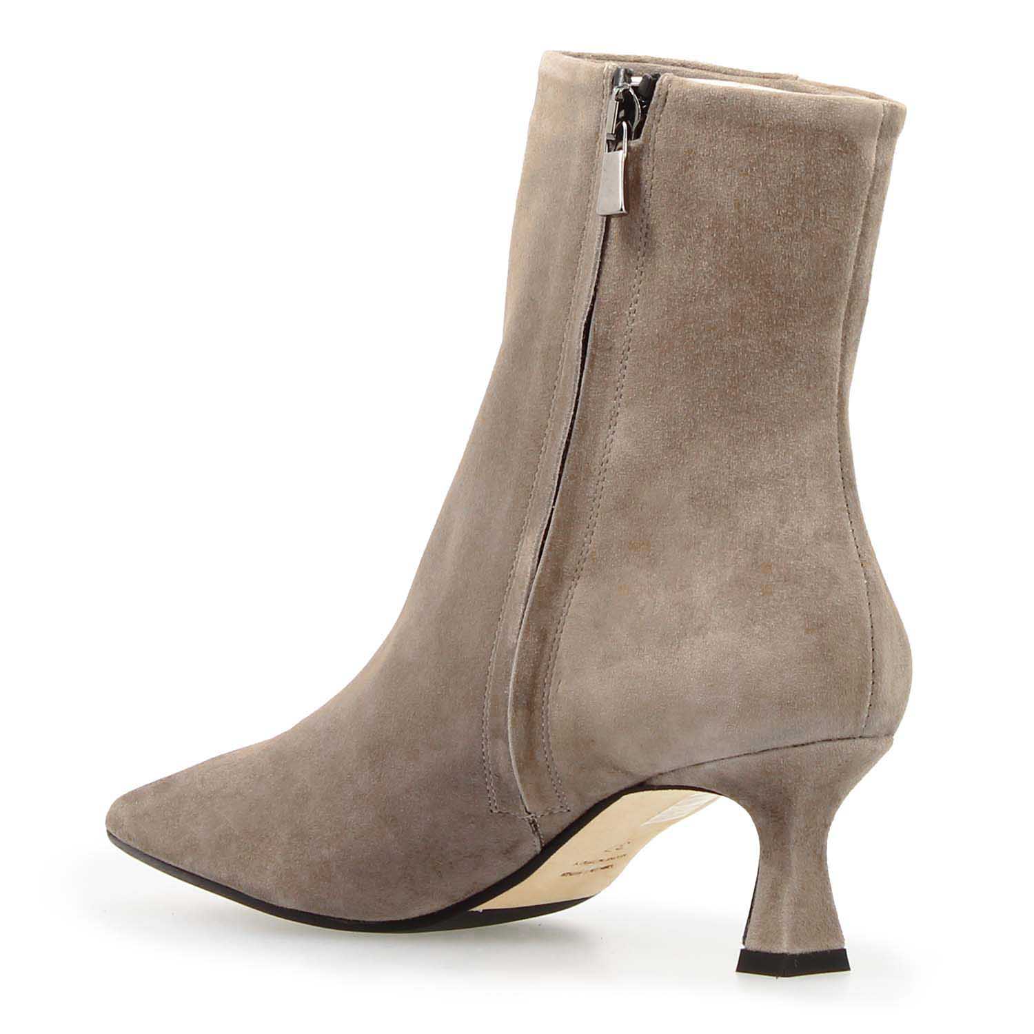 Leonardo Shoes Gioconda Stivaletti Camoscio Grigio Tacco 5