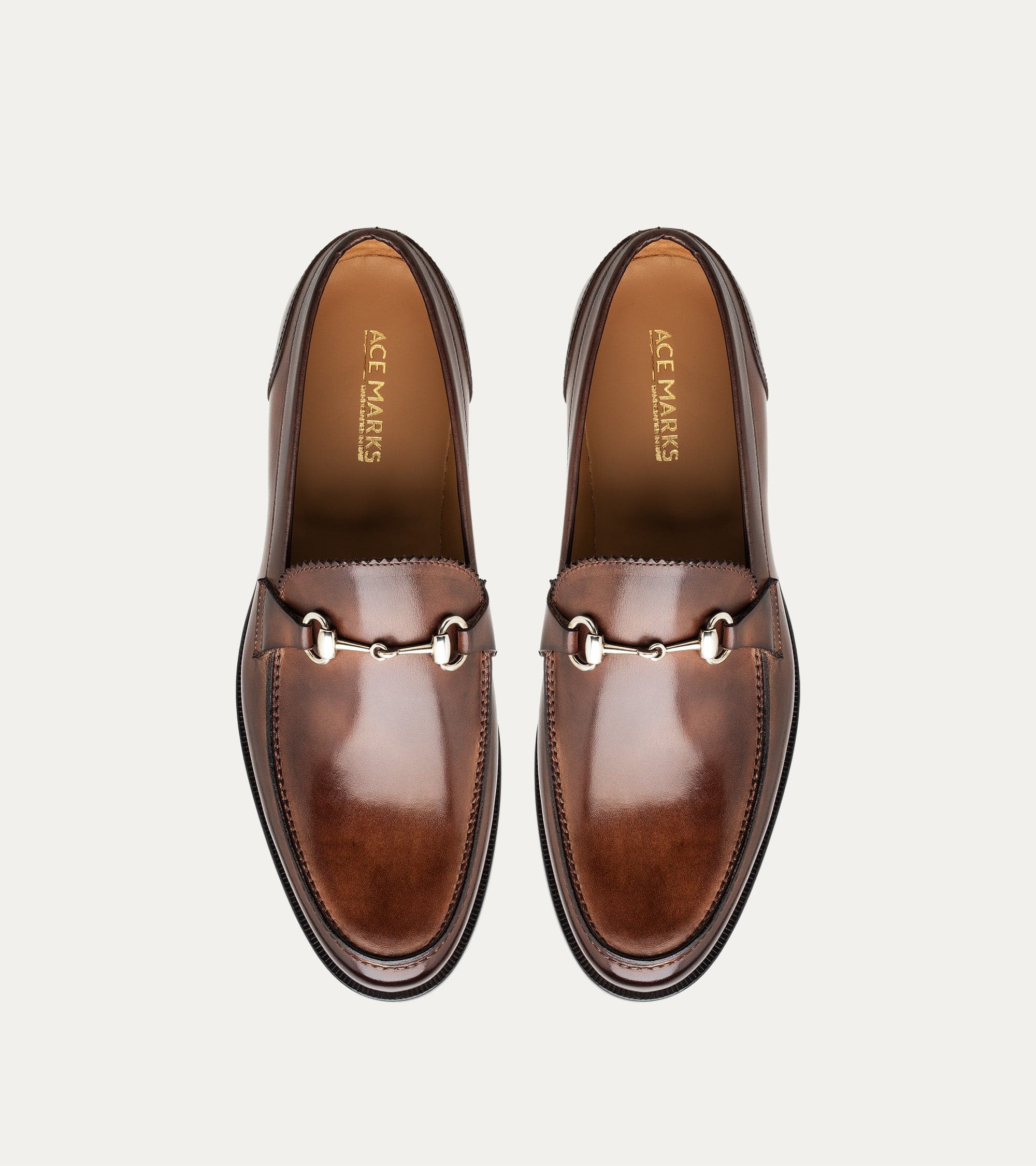 Ace Marks Simon Bit Mocassino Uomo Pelle Marrone Morso