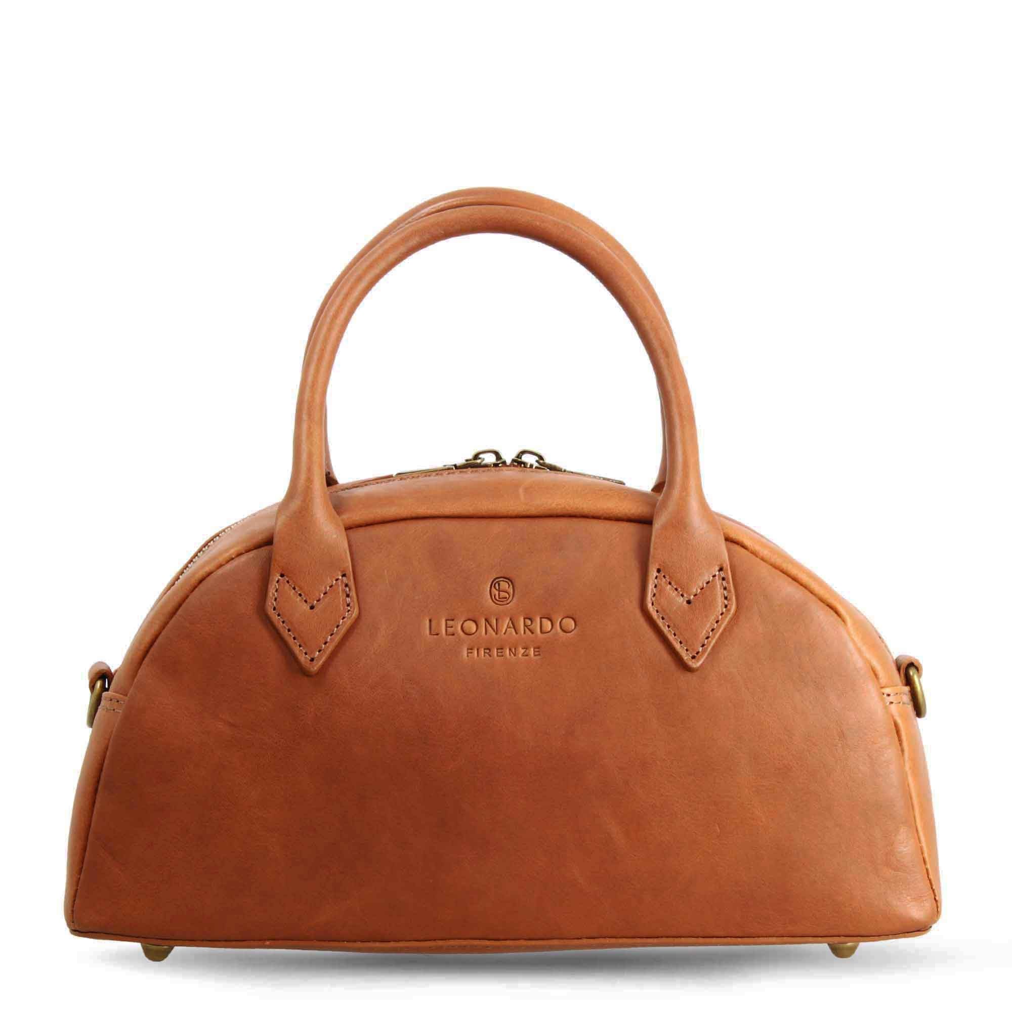 Leonardo Shoes Tulia bauletto borsa a mano pelle marrone