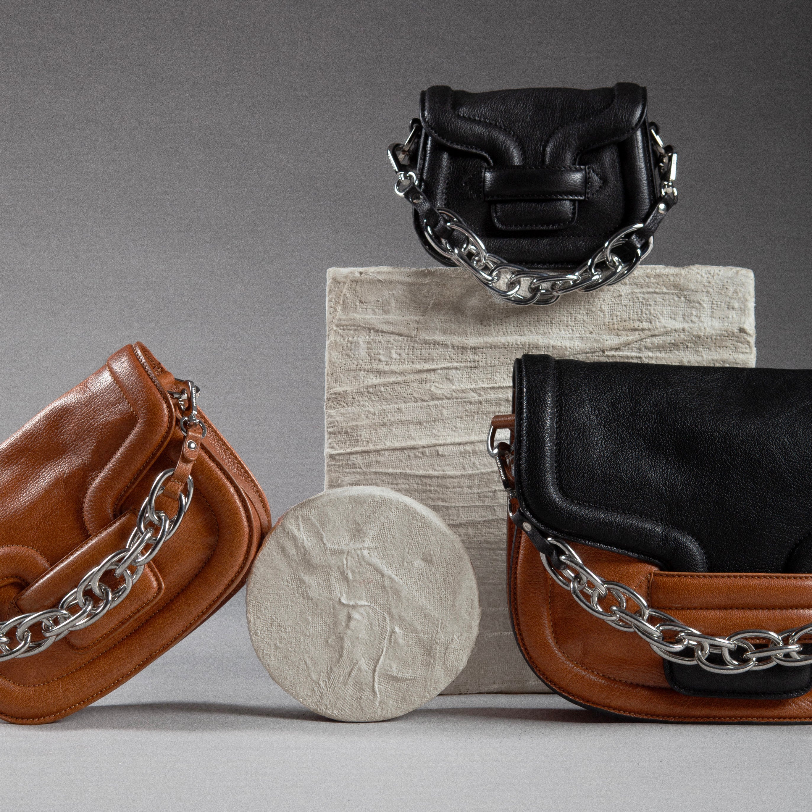 Pierre Hardy Alphaville mini bag donna camel catena