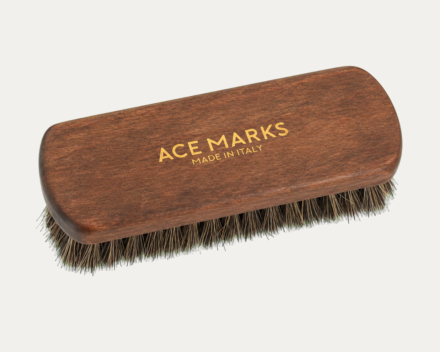 Ace Marks spazzola scarpe crine cavallo setole scure viaggio