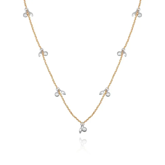 Vince Camuto Collana Lunga Donna Foglia Oro Bicolore