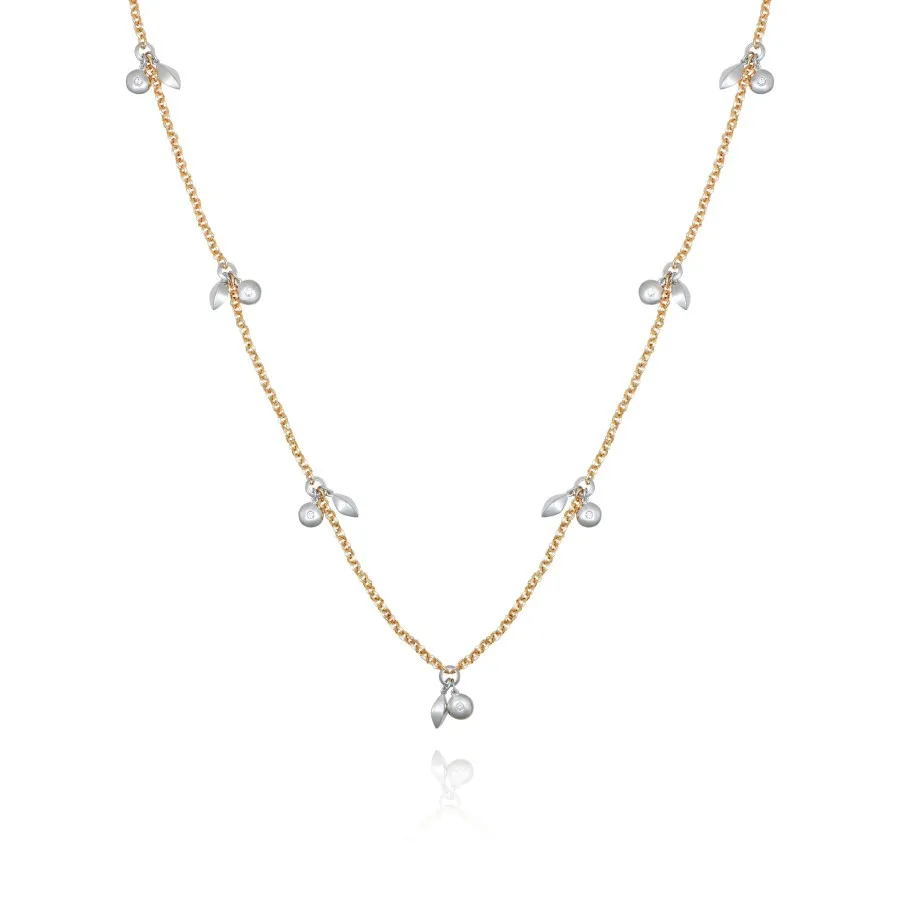 Vince Camuto Collana Lunga Donna Foglia Oro Bicolore