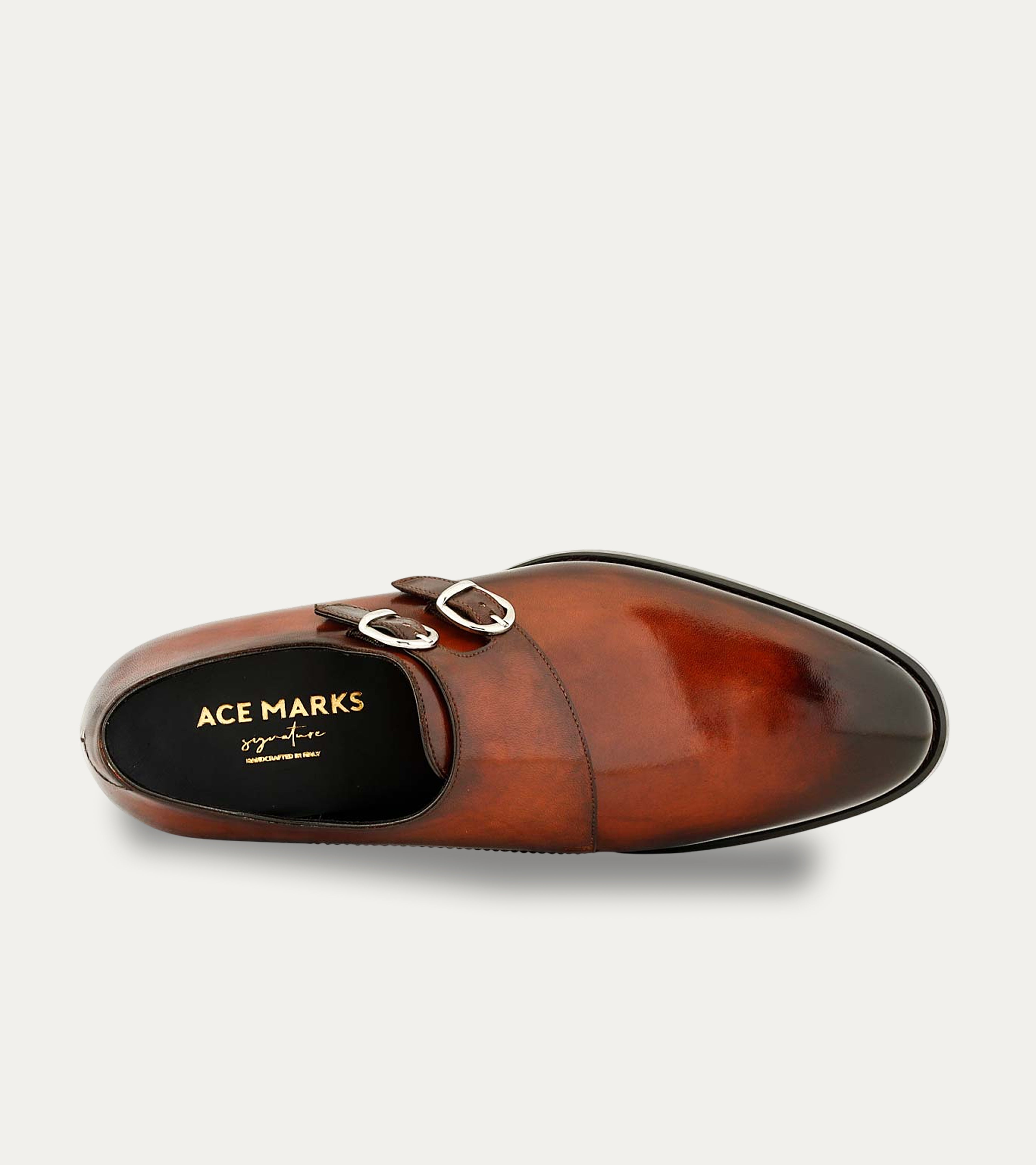 Ace Marks Alfie Monk Strap Uomo Cognac Pelle