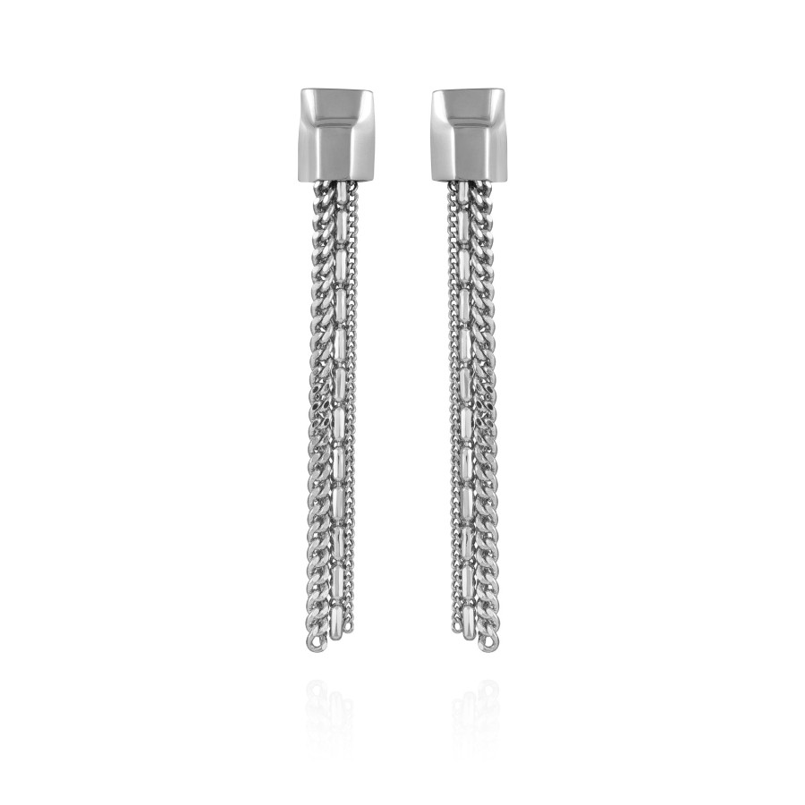 Vince Camuto Orecchini pendenti argento catena nappa