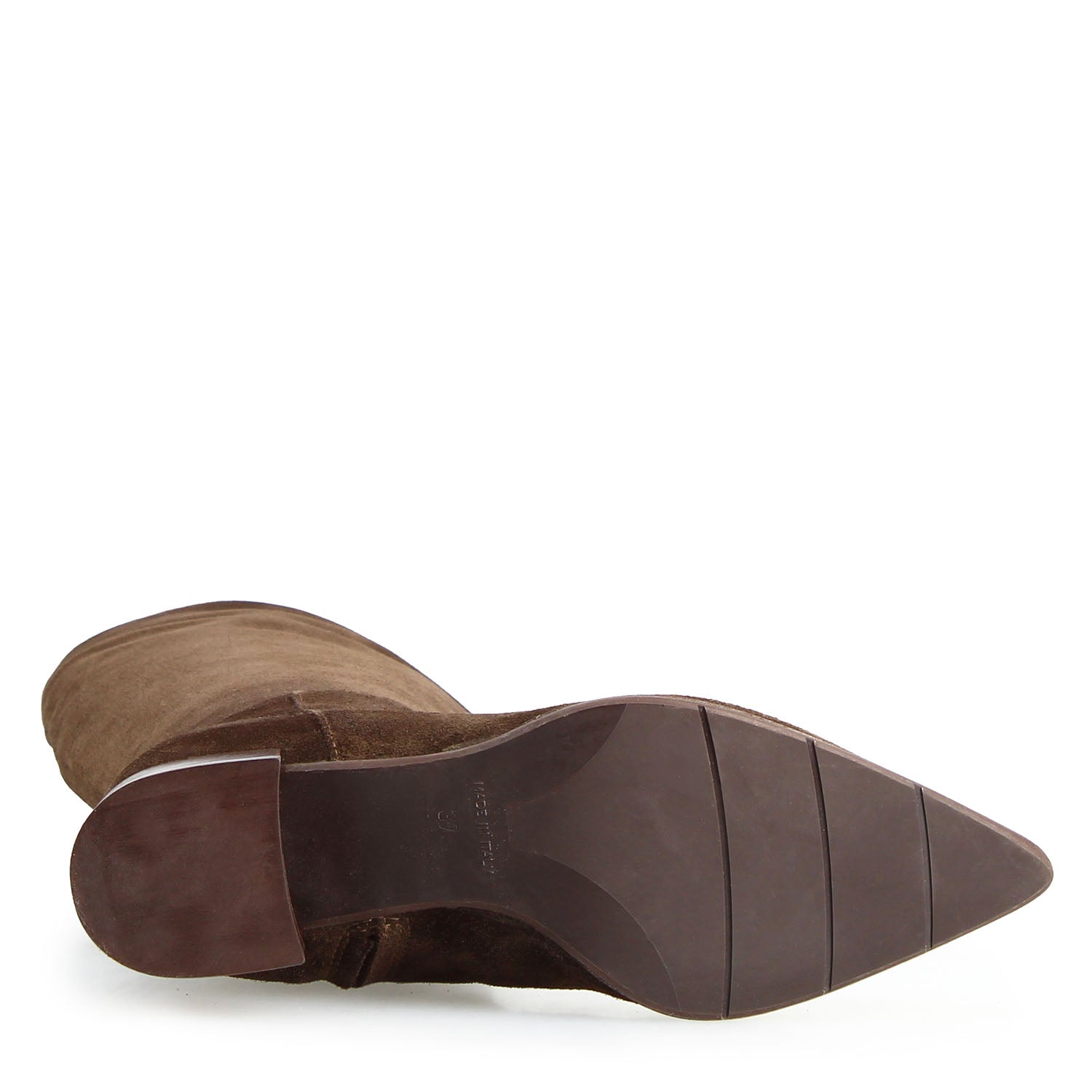 Leonardo Shoes Medicea Stivale Donna Camoscio Marrone Scuro