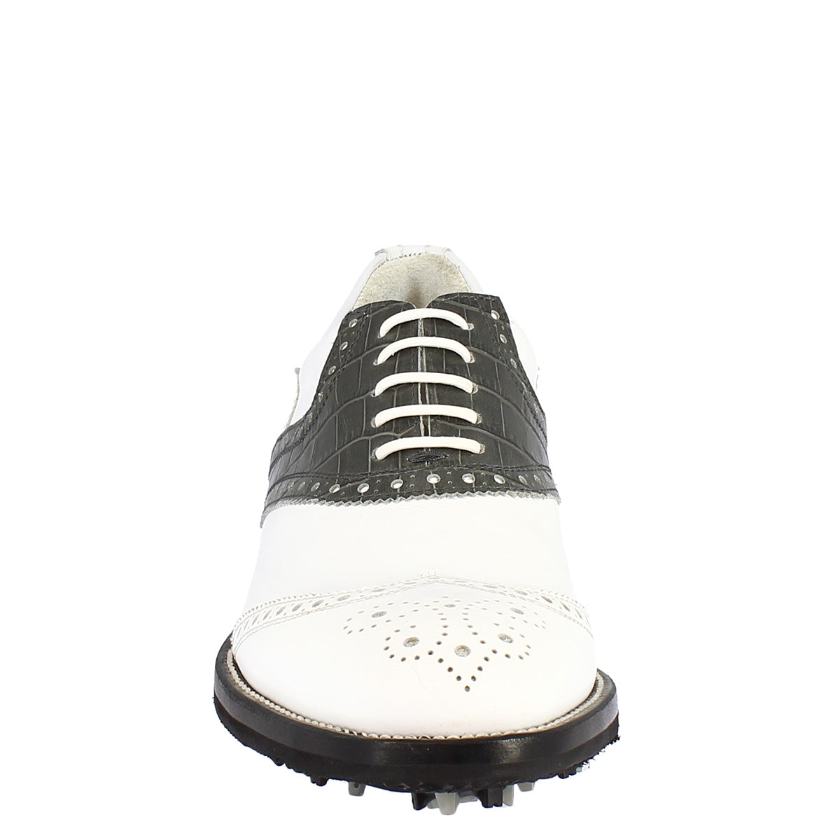 Leonardo Shoes Golf Calzature scarpe da golf grigio pelle bicolore