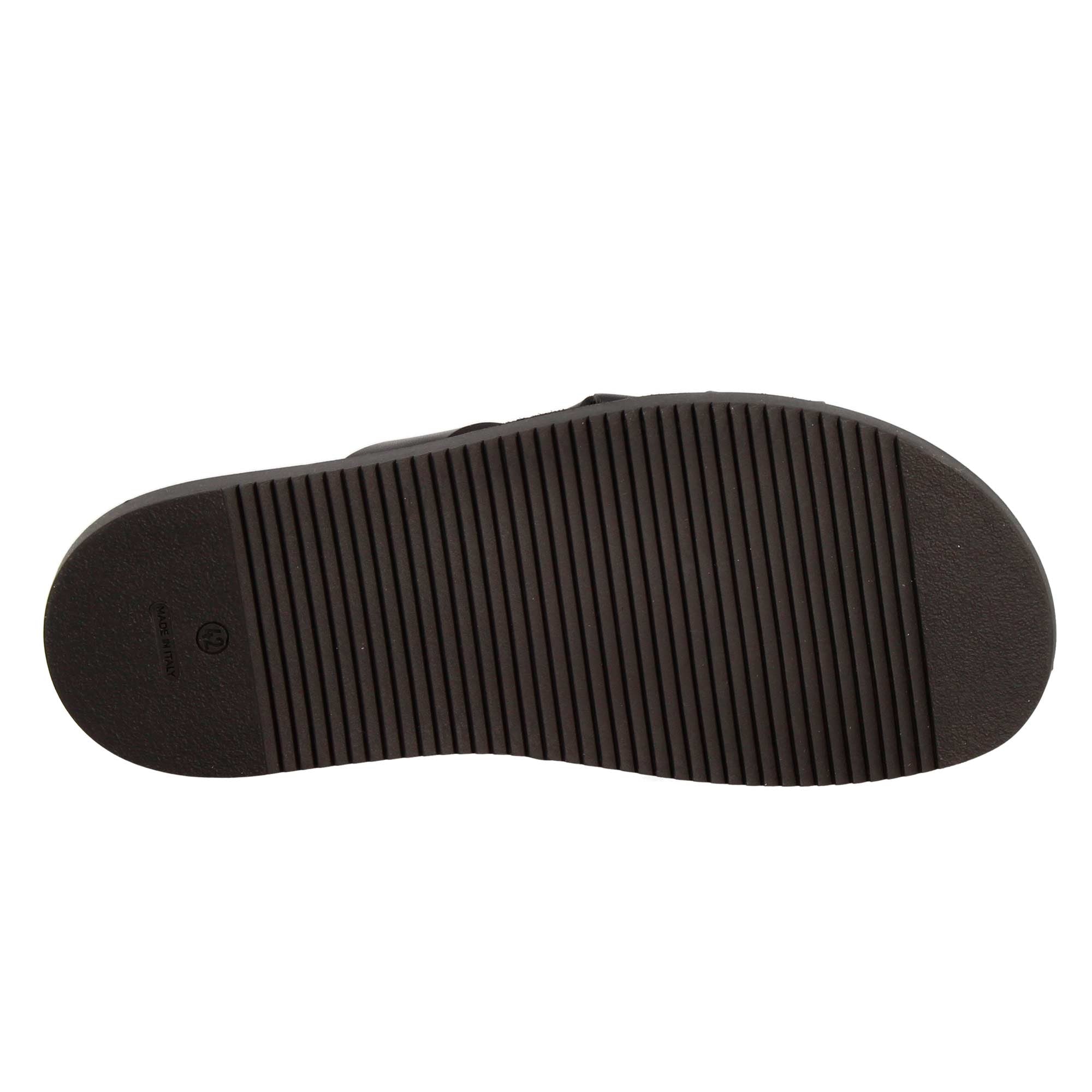 Leonardo Shoes sandali uomo pelle marrone fasce incrociate
