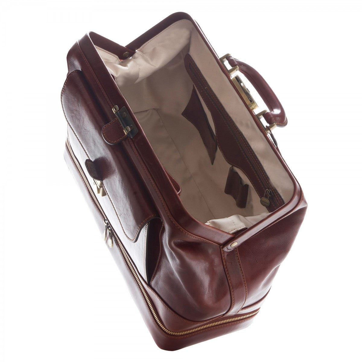 Leonardo Shoes Borsa Medico borsa uomo pelle marrone