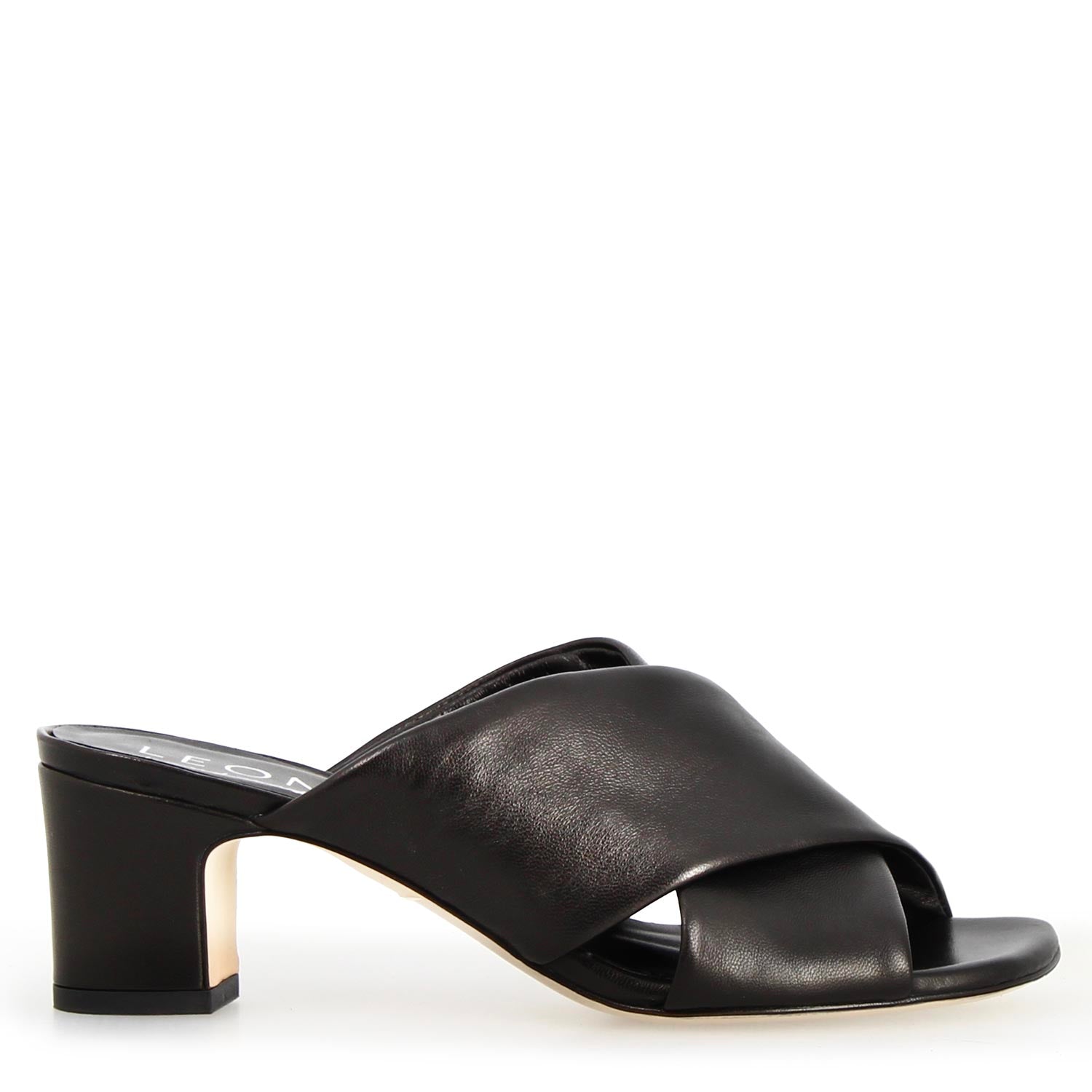 Leonardo Shoes Antiochia mules donna nero pelle