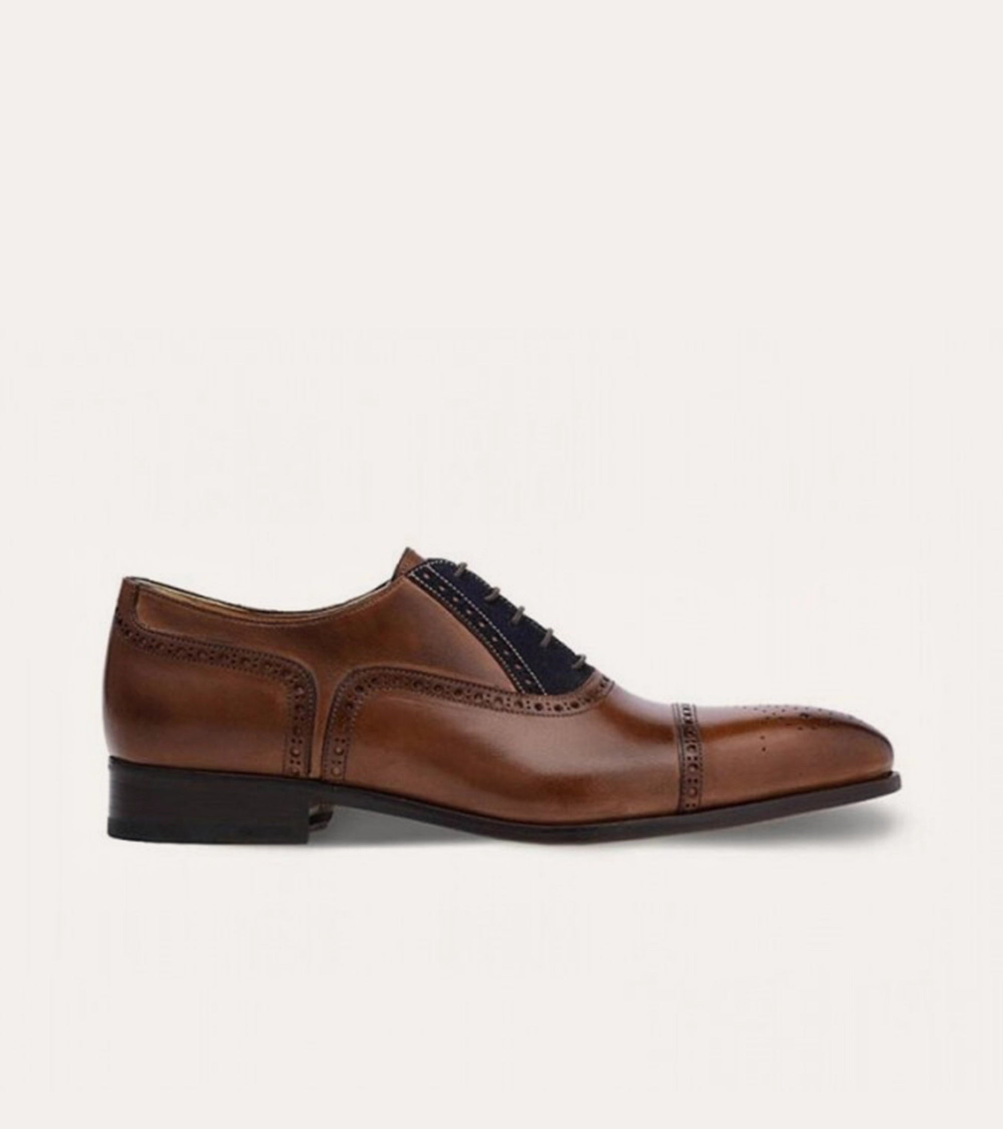 Ace Marks Kendrick Half Brogue Oxford Uomo Marrone Blu