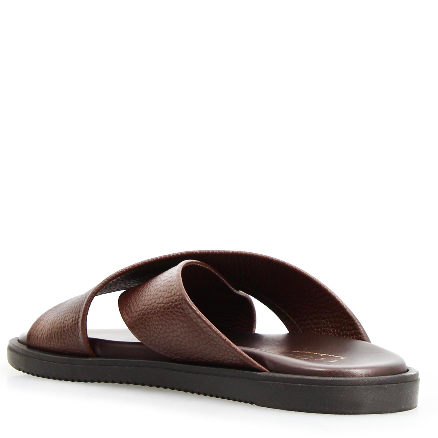Leonardo Shoes Orfeo sandali uomo pelle marrone scuro