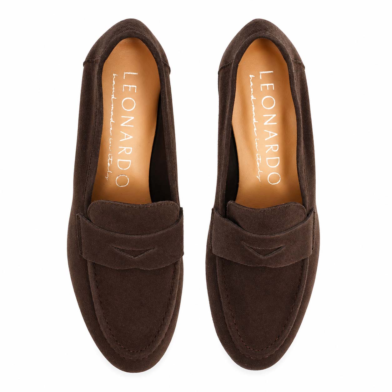 Leonardo Brenta Mocassino Camoscio Marrone Scuro