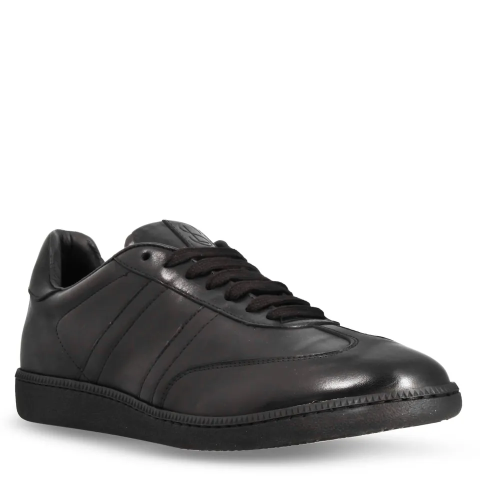 Leonardo Shoes Bizantino Nero sneakers uomo pelle nero