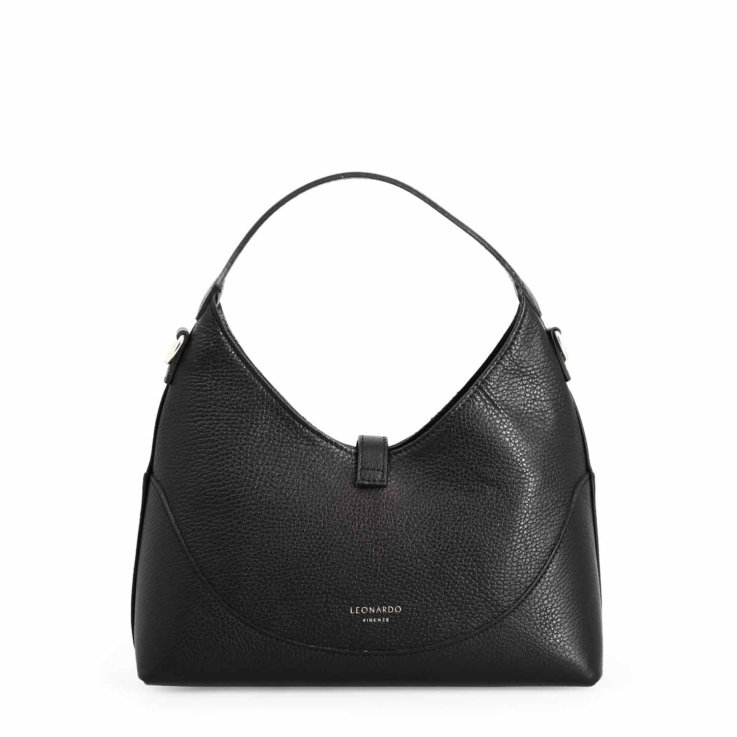 Leonardo Medusa Nero Borsa Donna Pelle Vitello Hobo