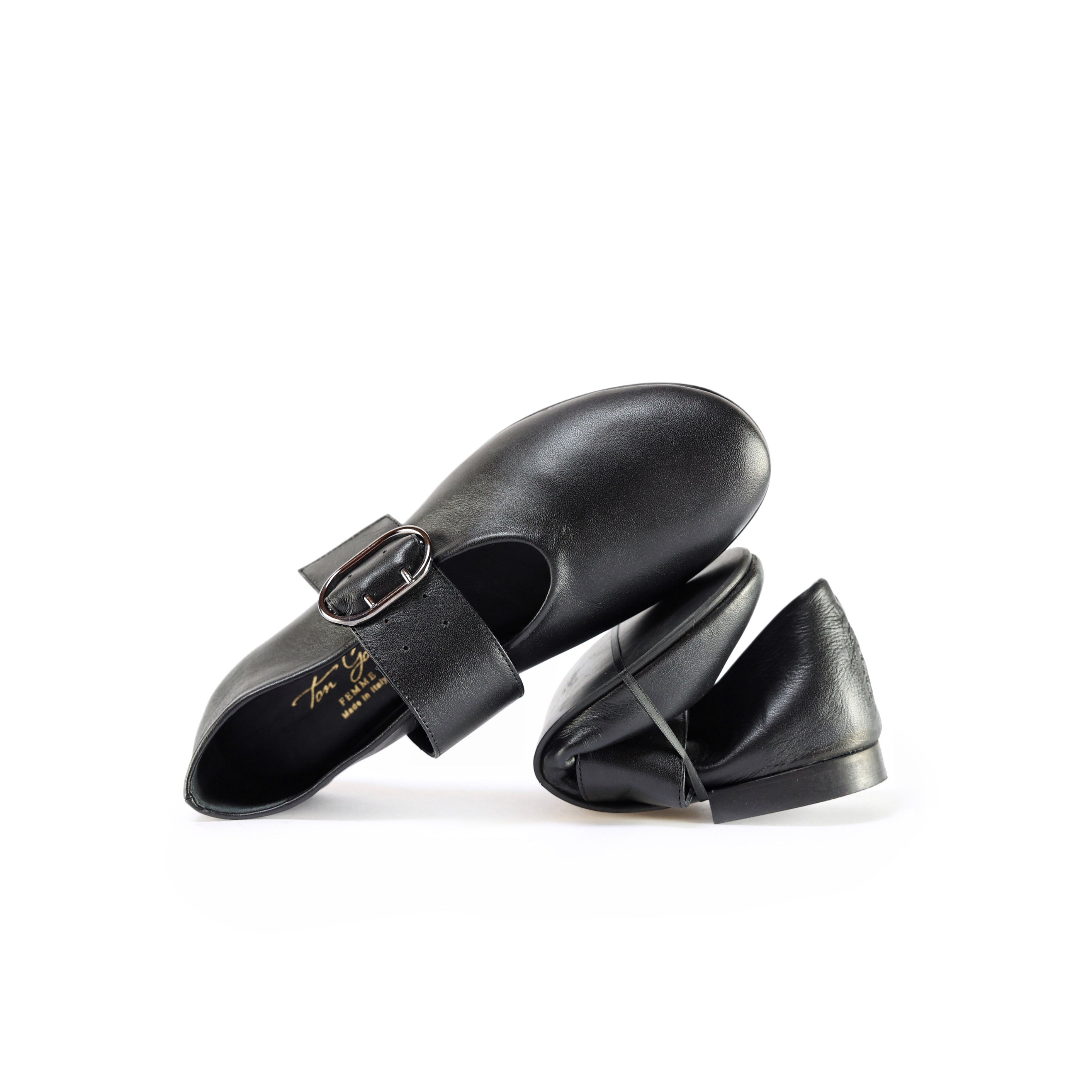 Ton Goût Claire ballerine donna pelle nera tacco 2 cm