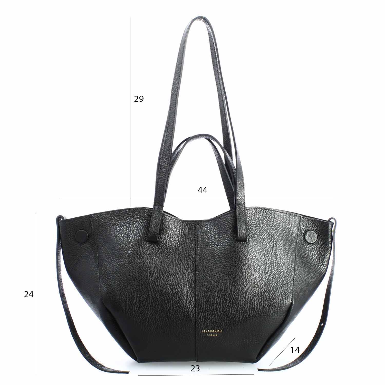 Leonardo Shoes Borse Donna Majestic shopper nera trasformabile