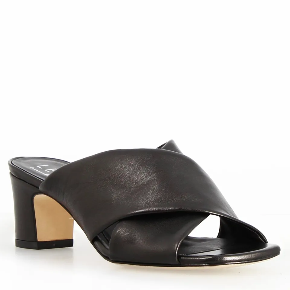 Leonardo Shoes Antiochia mules donna nero pelle