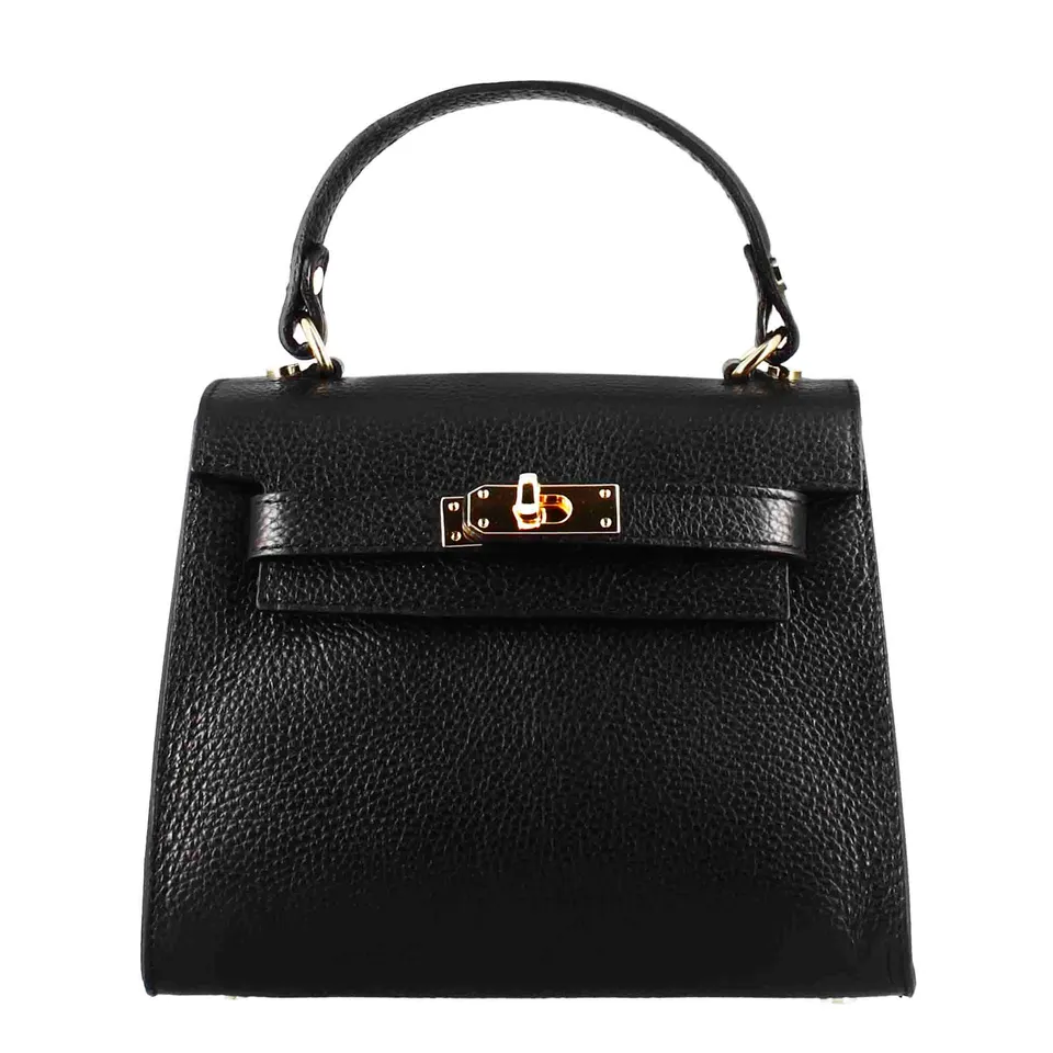 Leonardo Shoes Lady K borsa mano donna pelle nero 23 cm