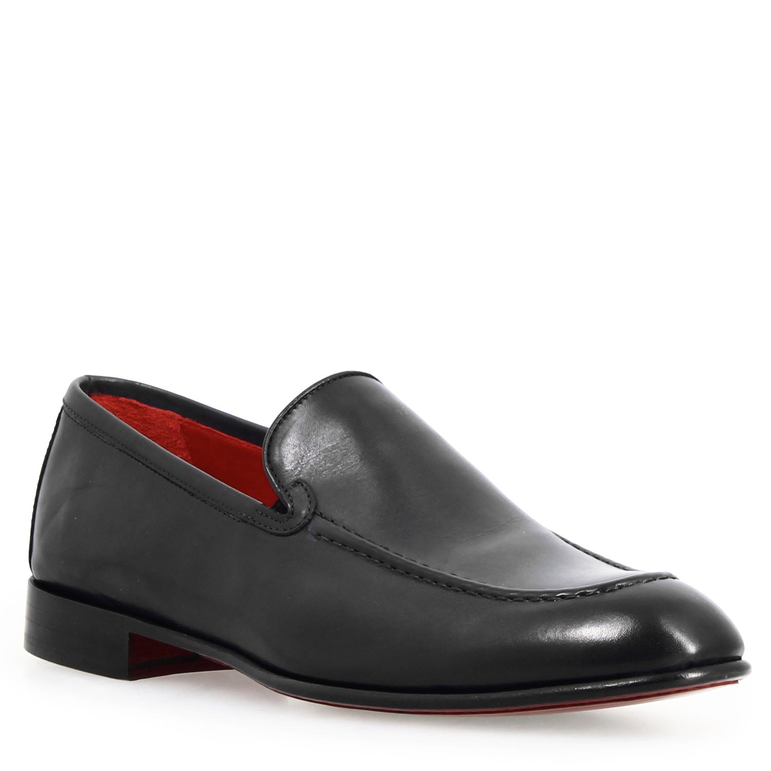 Leonardo Shoes Mocassino Adriano Nero Pelle Uomo