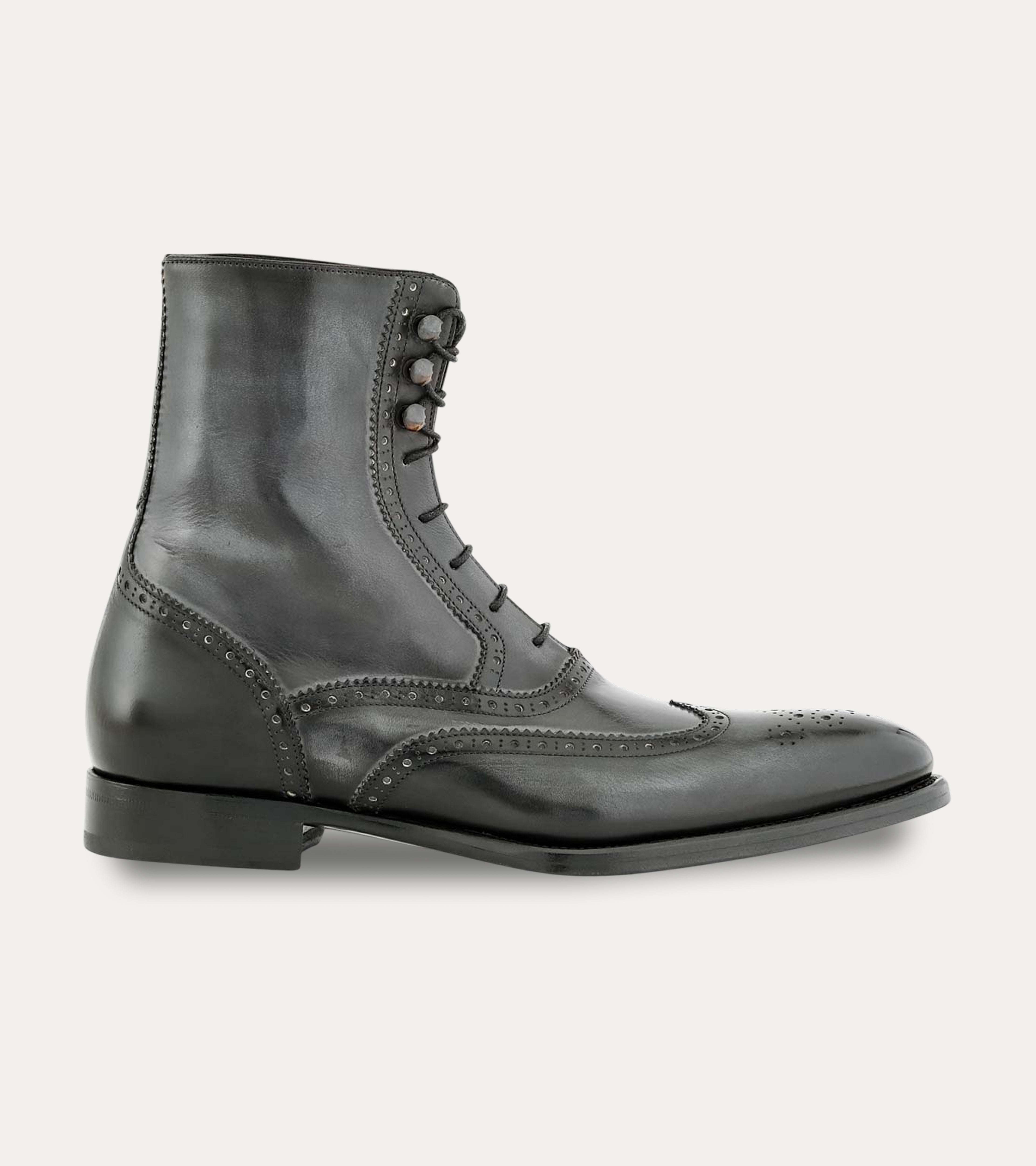 Ace Marks Fin Grey Signature Stivali Combat Grigi Pelle
