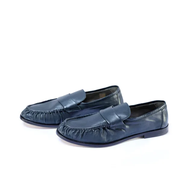 Ton Goût Luis Blue mocassini uomo pelle nappa blu