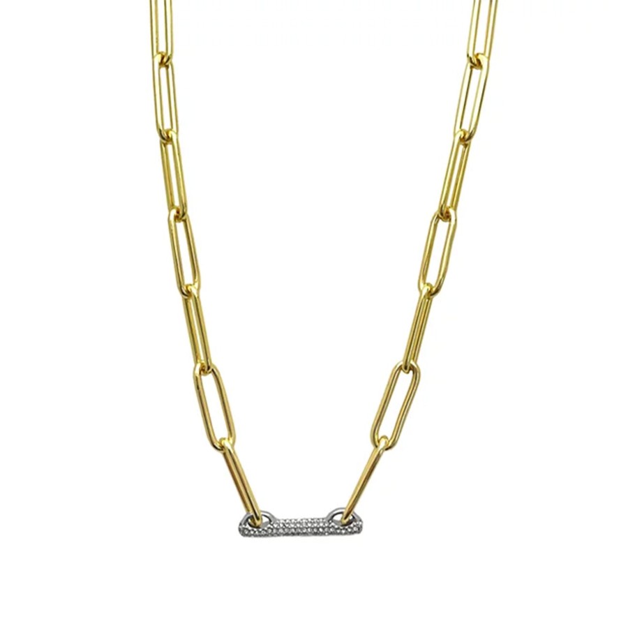 Vince Camuto Collana Catena Barre pavé color oro donna
