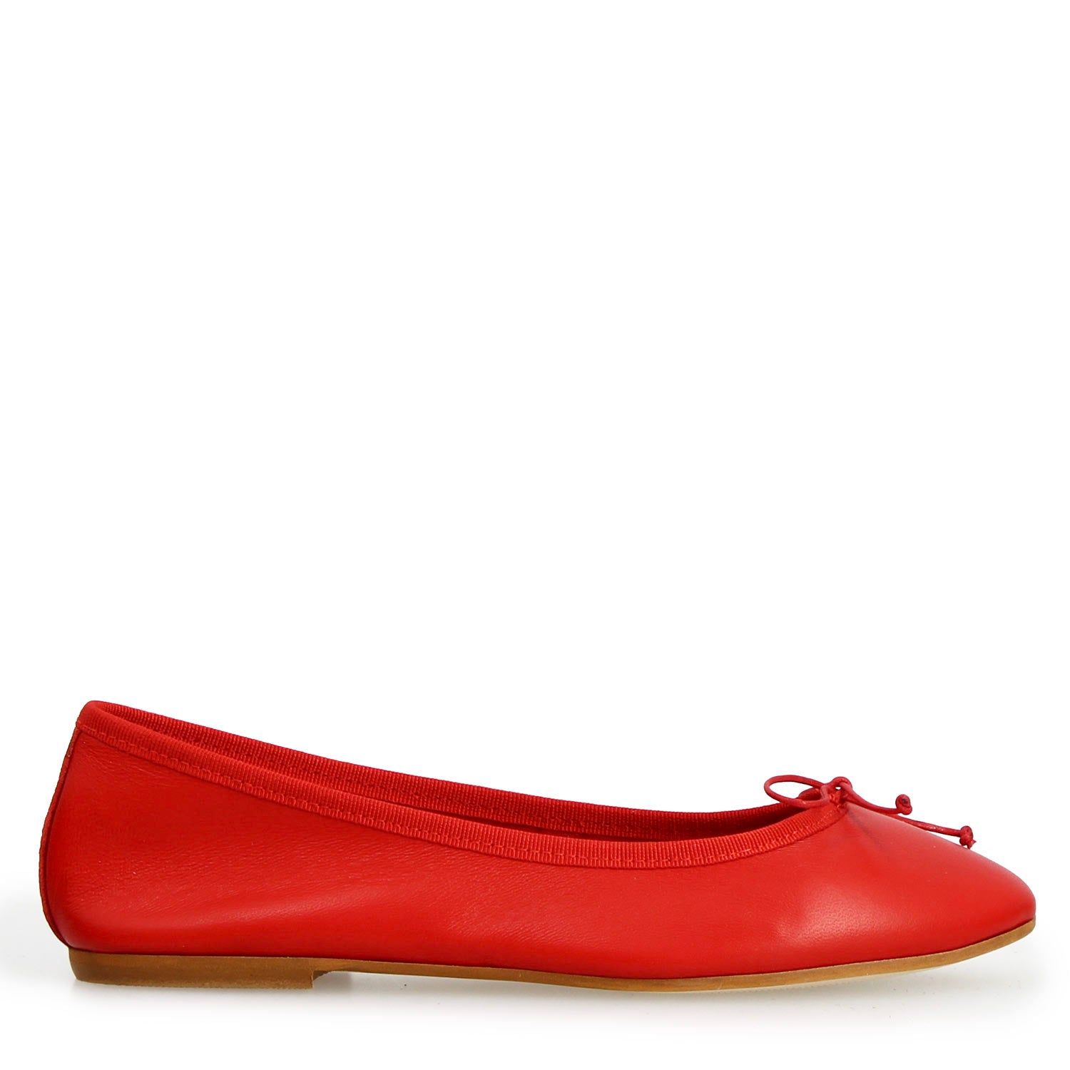 Leonardo Shoes Ballerine Donna Fiocco pelle rossa tacco basso