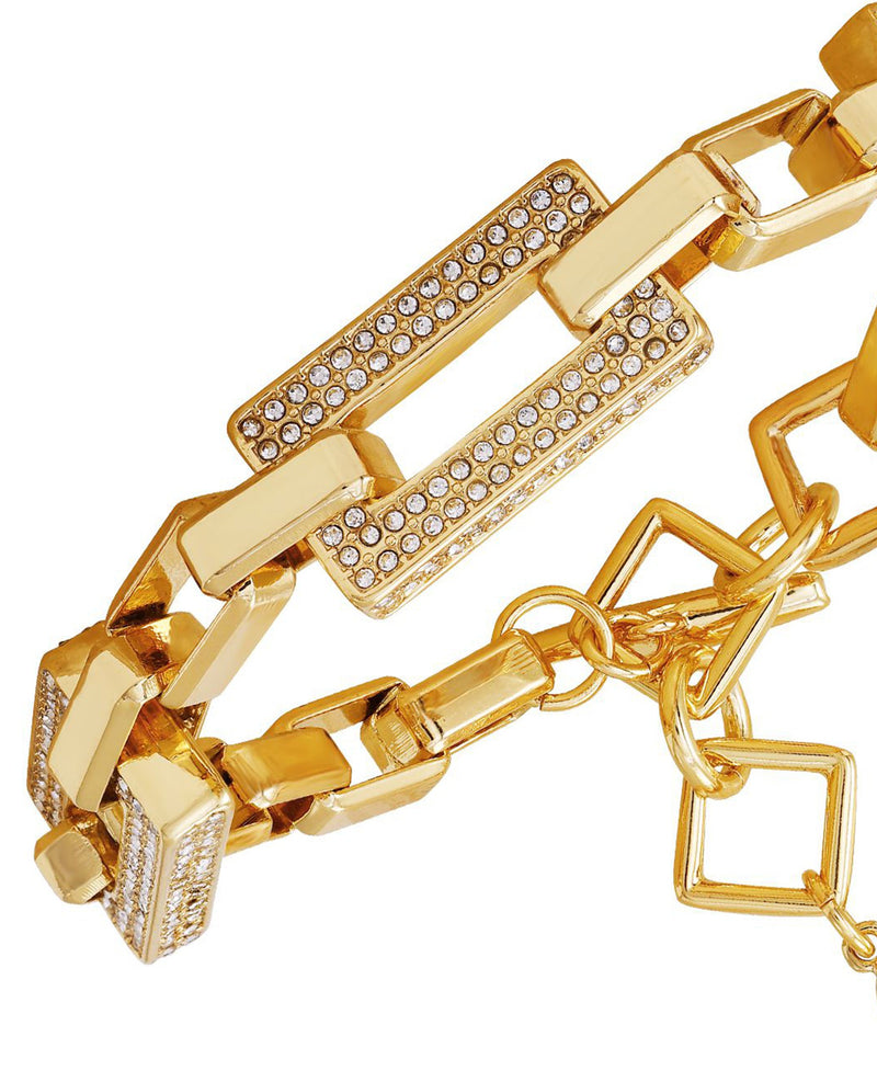 Vince Camuto Bracciale Link Oro con Cristalli Toggle