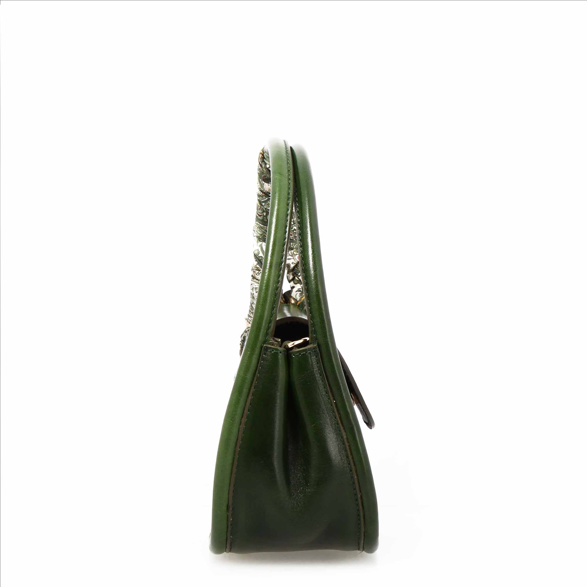 Leonardo Shoes Caterina borsa mano pelle verde