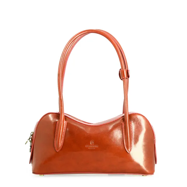 Leonardo Diana borsa a spalla pelle marrone chiaro