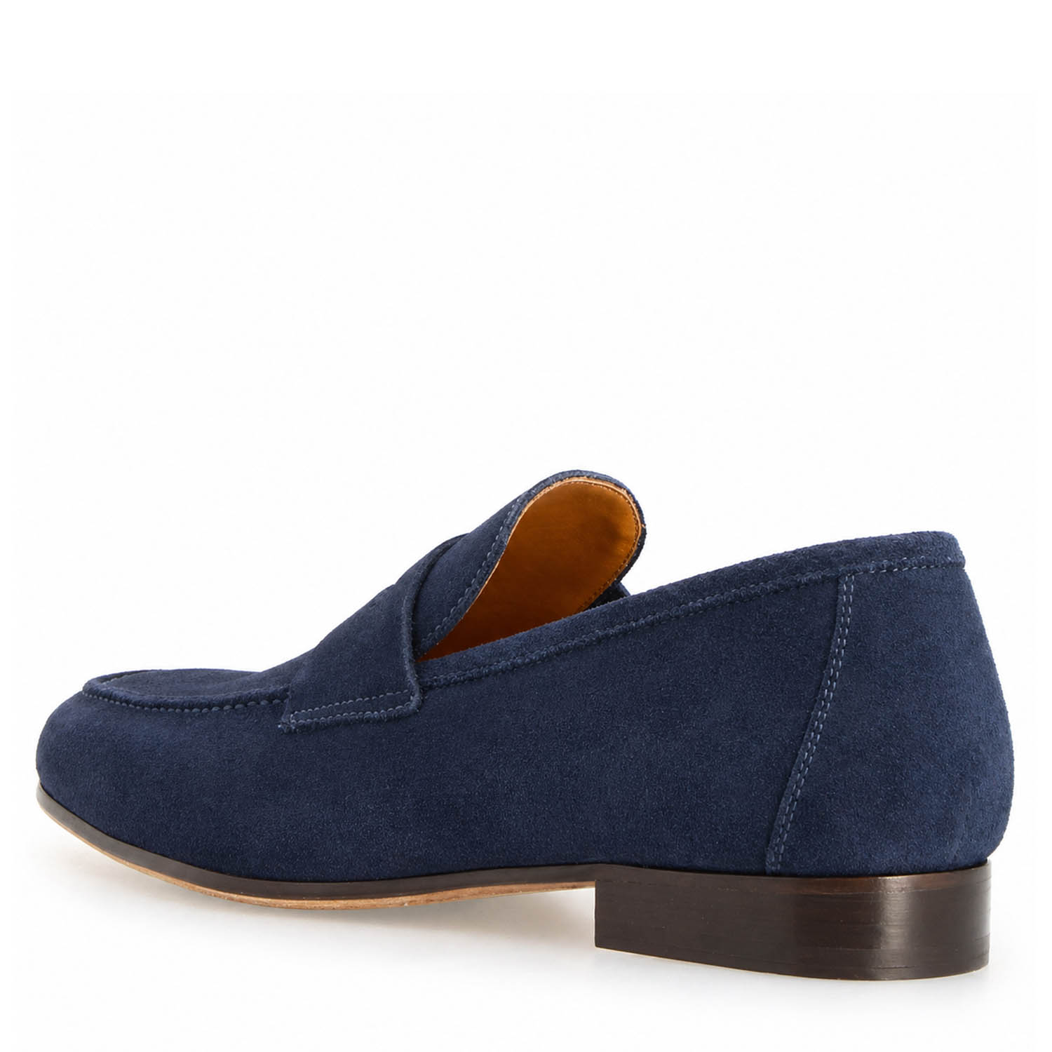 Leonardo Shoes Manfredo Blu mocassini uomo camoscio blu