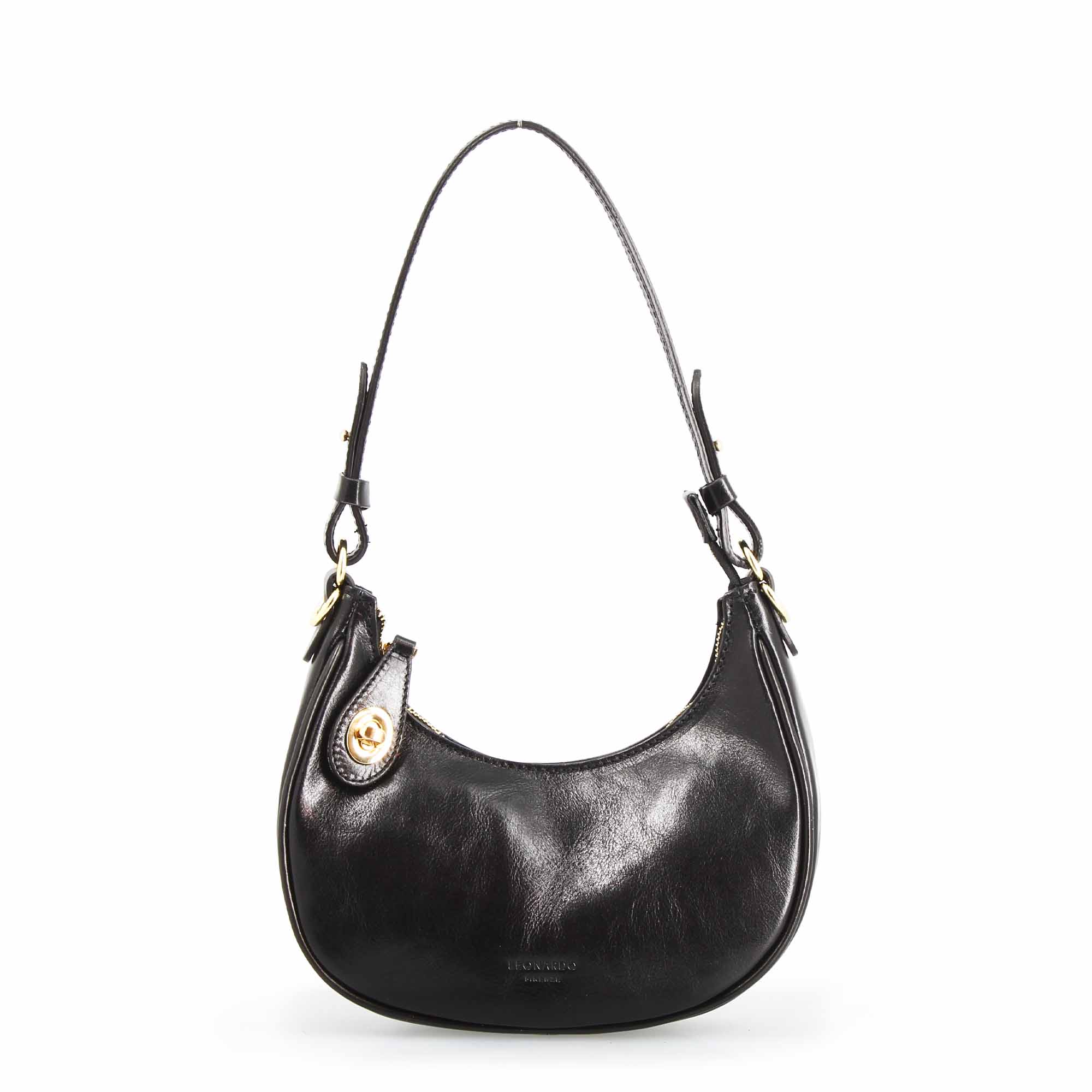 Leonardo Shoes Jane borsa spalla pelle nera tracolla