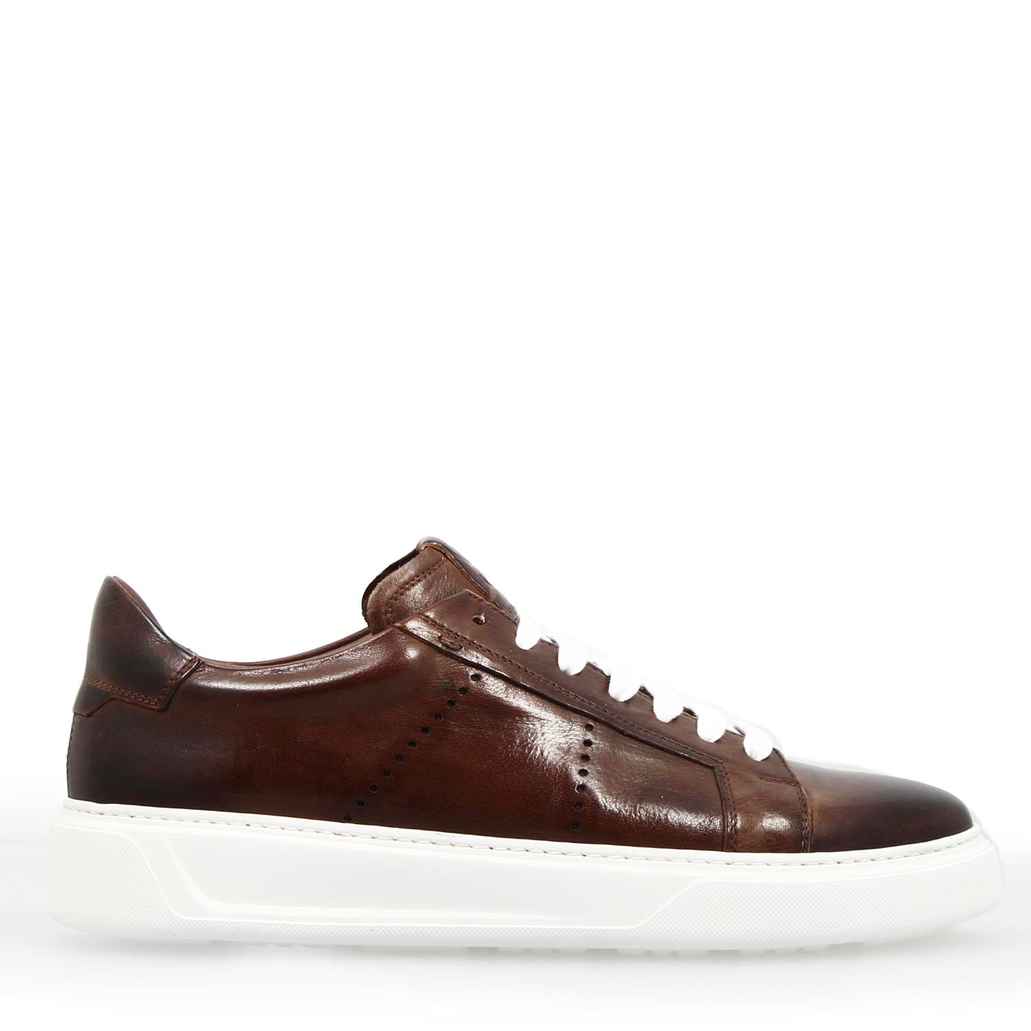 Leonardo Shoes Florentino sneakers uomo pelle marrone